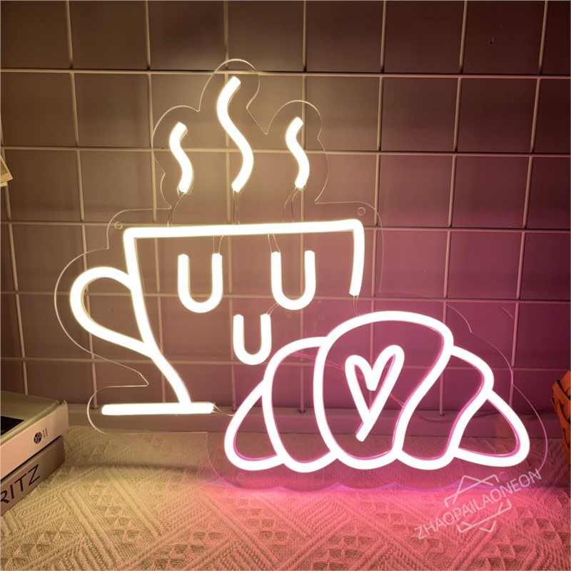 Coffee Bread Neon Sign Croissa - Commercial Kitchen Light recension och pris