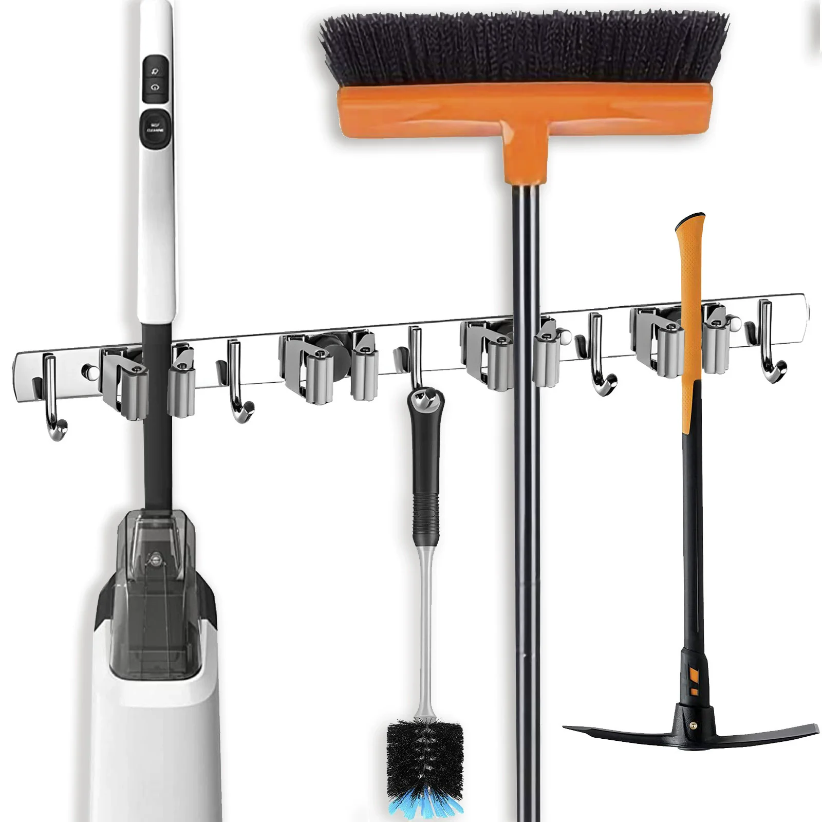 Stainless Steel Wall Mount Mop - Commercial Kitchen Utensil Holder recension och pris