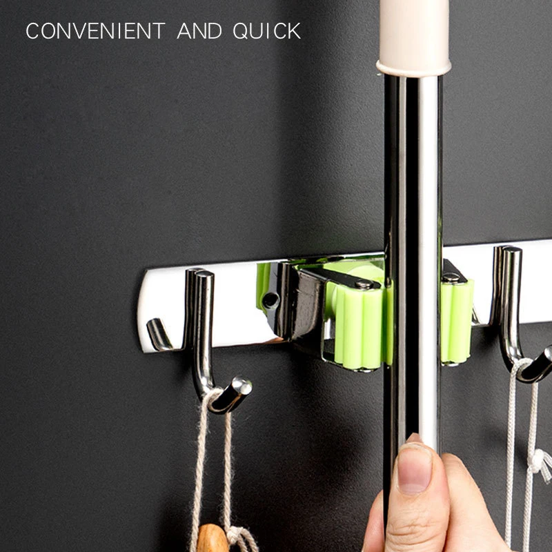 Stainless Steel Wall Mount Mop - Commercial Kitchen Utensil Holder recension och pris