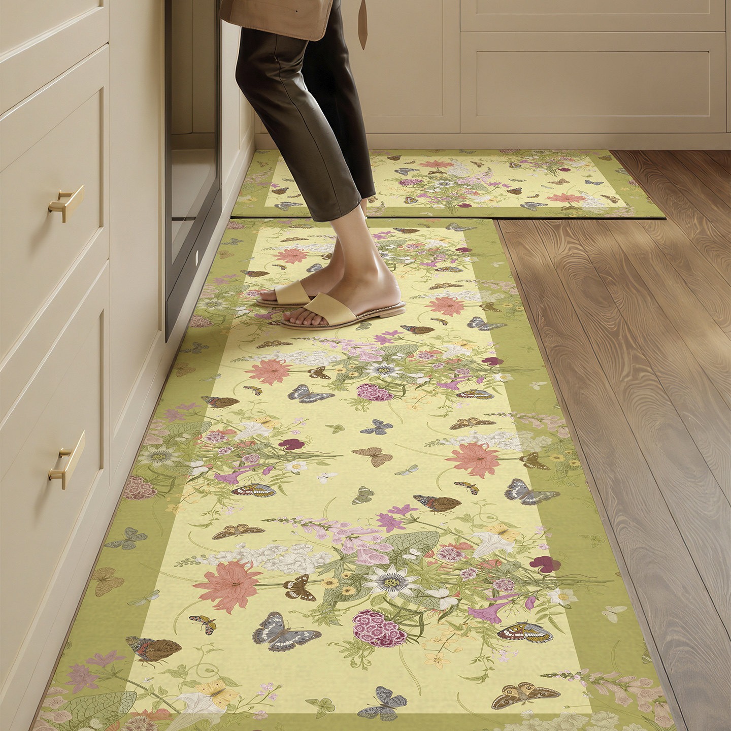 Floral Kitchen Mat Floor PVC L - Commercial Kitchen Light recension och pris
