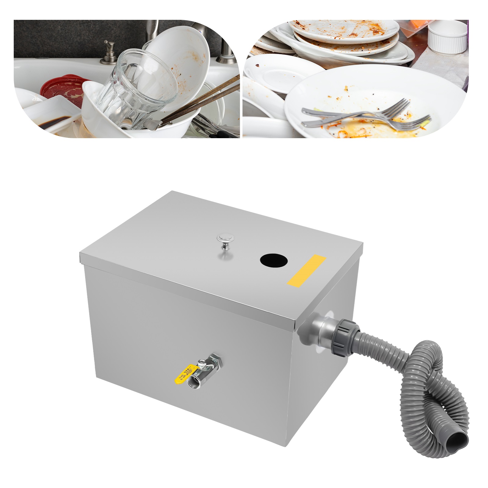 w/Drainage Pipe+Lid for Kitche - Commercial Kitchen Grease Trap recension och pris