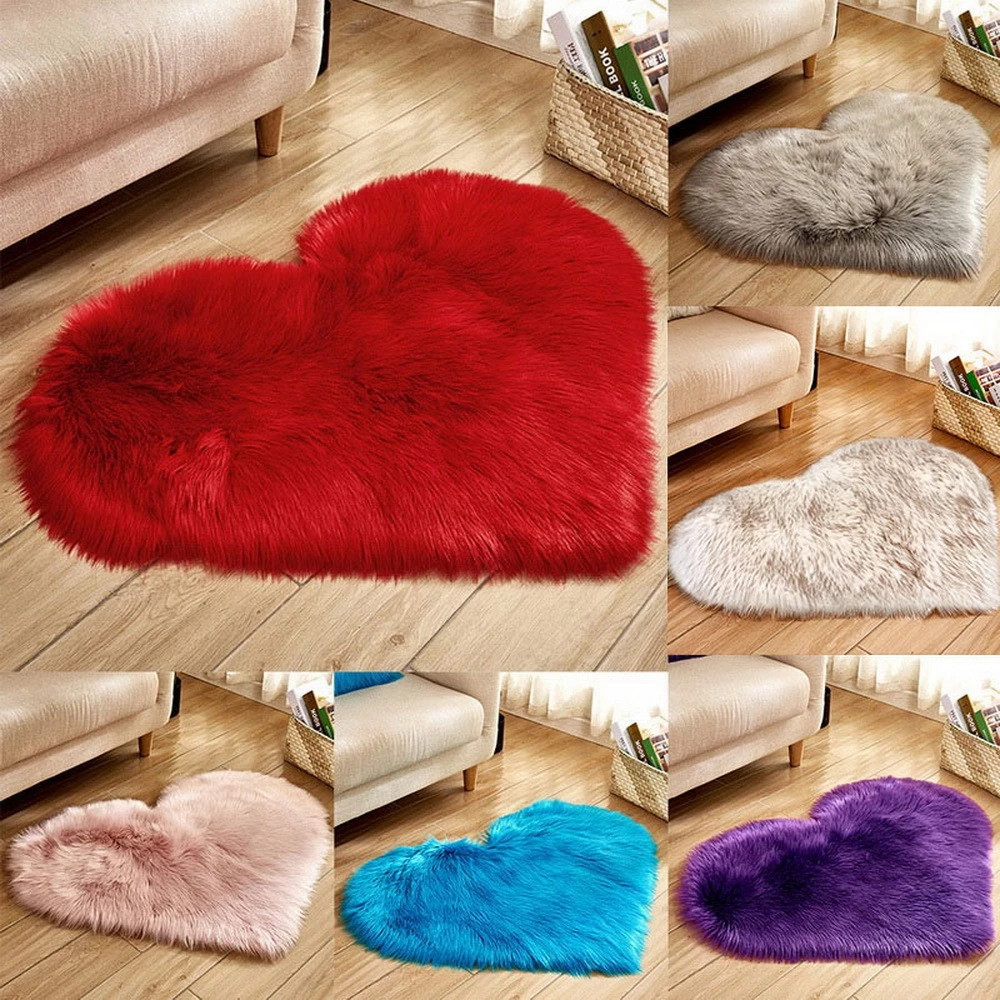 Furry Solid Color Heart Rug Be - Commercial Dishwasher Table recension och pris