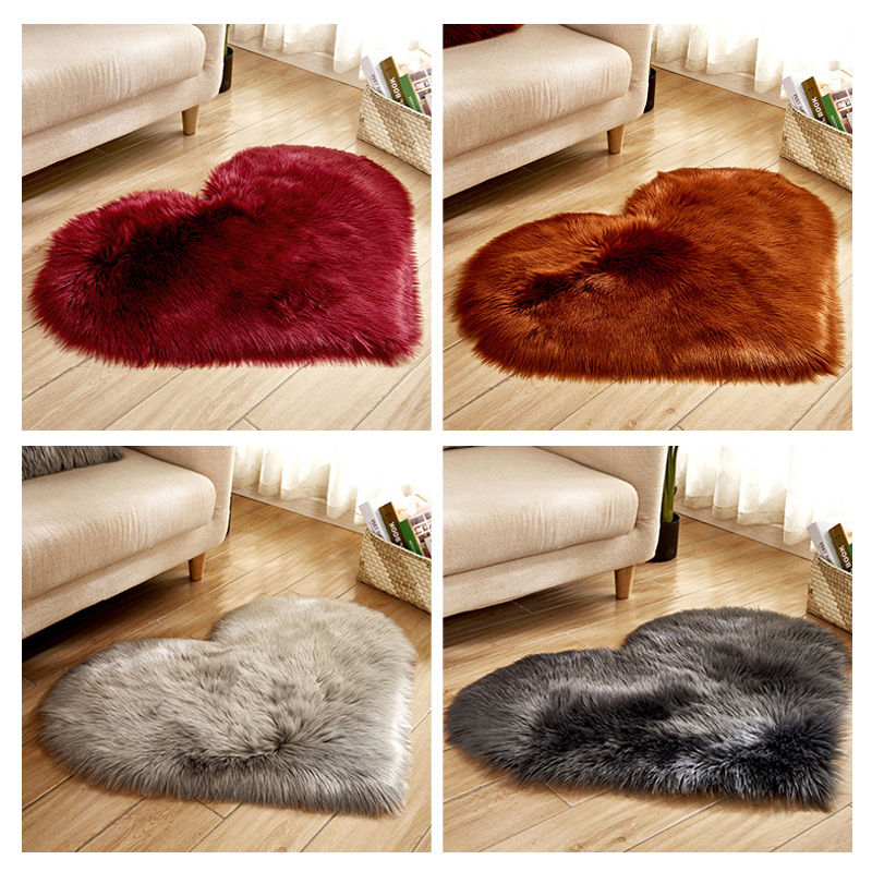 Furry Solid Color Heart Rug Be - Commercial Dishwasher Table recension och pris